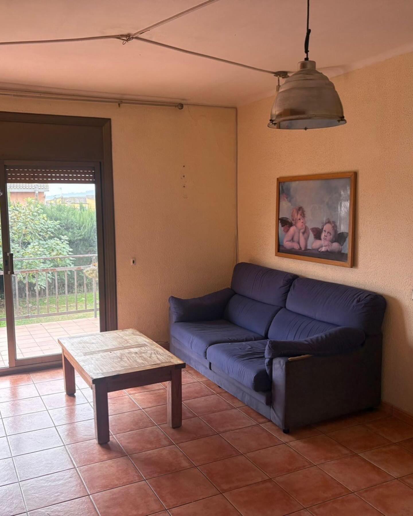 Salón antes, con gotelé